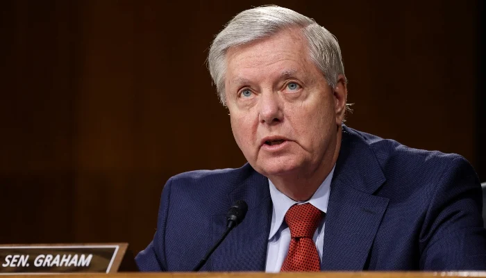 US Senator Lindsey Graham during a public appearance on Capitol Hill.