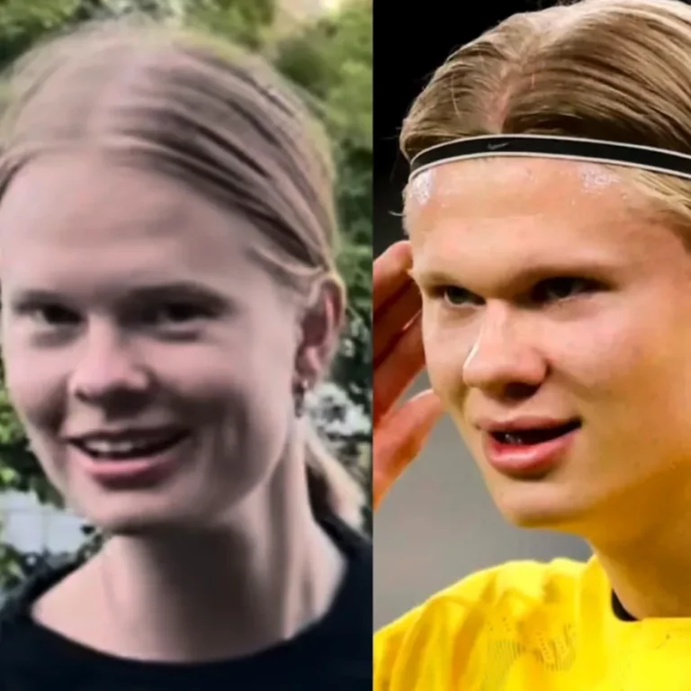 Russian model Anastasia Kostromina, who went viral for her striking resemblance to Norway football star Erling Haaland.