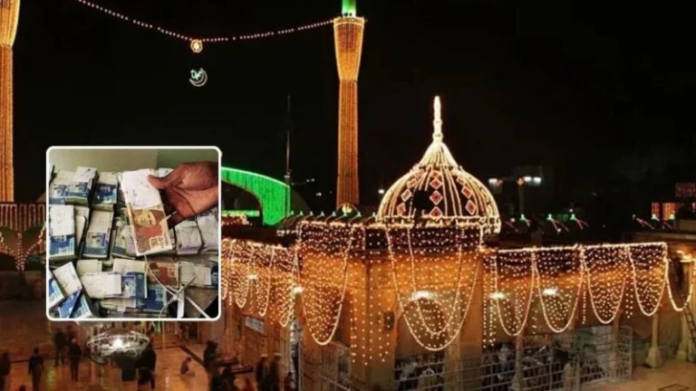 Data Darbar shrine in Lahore after authorities uncovered an alleged Rs12.5 million donation box theft.