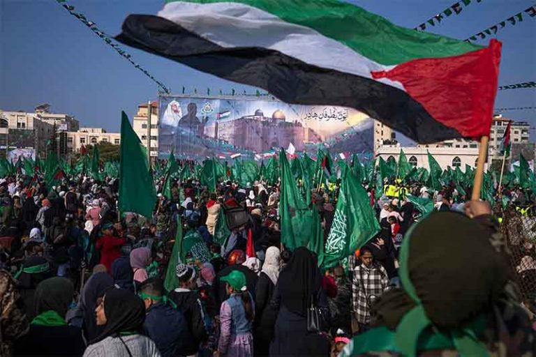 Gaza executive committee members discuss the Gaza redevelopment plan following the Hamas government dissolution announcement