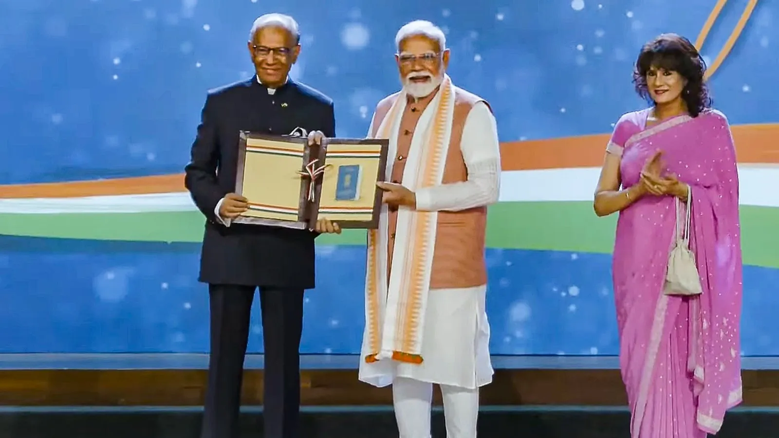 PM Modi Awards List 2026 showing Narendra Modi receiving an international civilian honour from a foreign head of state