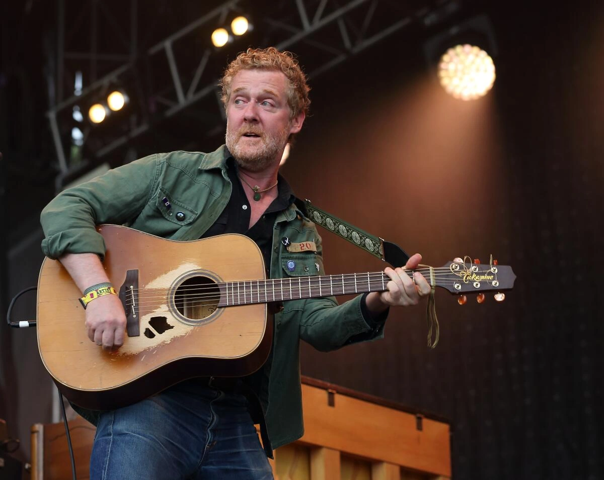 Irish singer-songwriter and Oscar winner Glen Hansard during a live performance before his death.