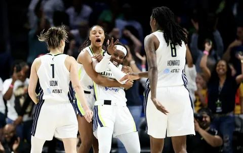 WNBA disciplinary action today showing basketball players, league officials, and a professional women's basketball game environment