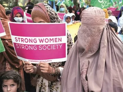 Men and women in Pakistan standing together symbolising gender equality Pakistan
