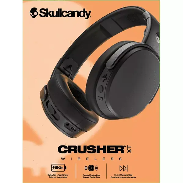 Skullcandy Crusher 1080 wireless headphones featuring Bose active noise cancellation and signature haptic bass.