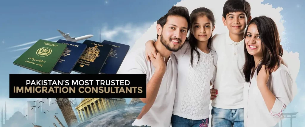 US immigration consultant assisting a client with USA visa application documents in Pakistan