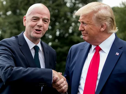 FIFA President Gianni Infantino at the FIFA World Cup 2026 alongside US President Donald Trump