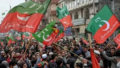 PTI supporters during a political rally in Lahore