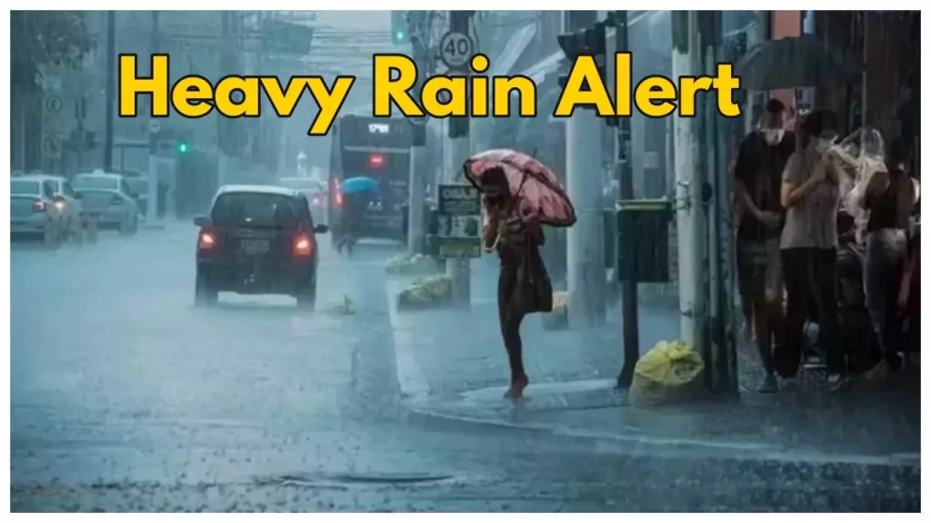 Dark monsoon clouds and heavy rainfall over Swabi Khyber Pakhtunkhwa with flooded street today