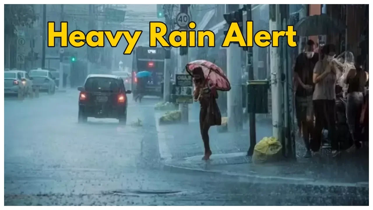 Dark monsoon clouds and heavy rainfall over Swabi Khyber Pakhtunkhwa with flooded street today