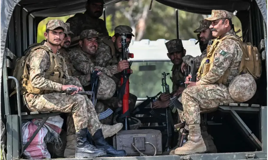 Pakistan security forces personnel during a counterterrorism operation in Balochistan