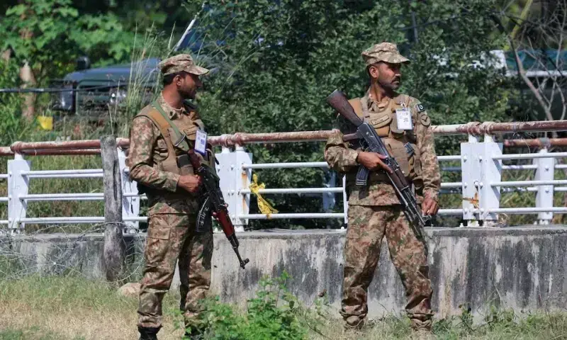 Pakistani security forces personnel during a counterterrorism operation in Balochistan