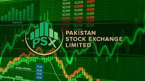 KSE-100 index board showing PSX loses 721 points during Monday trading session in Karachi