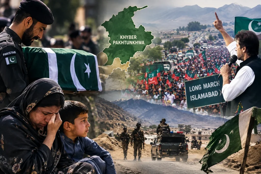 Khyber Pakhtunkhwa terrorism and PTI long march political tensions