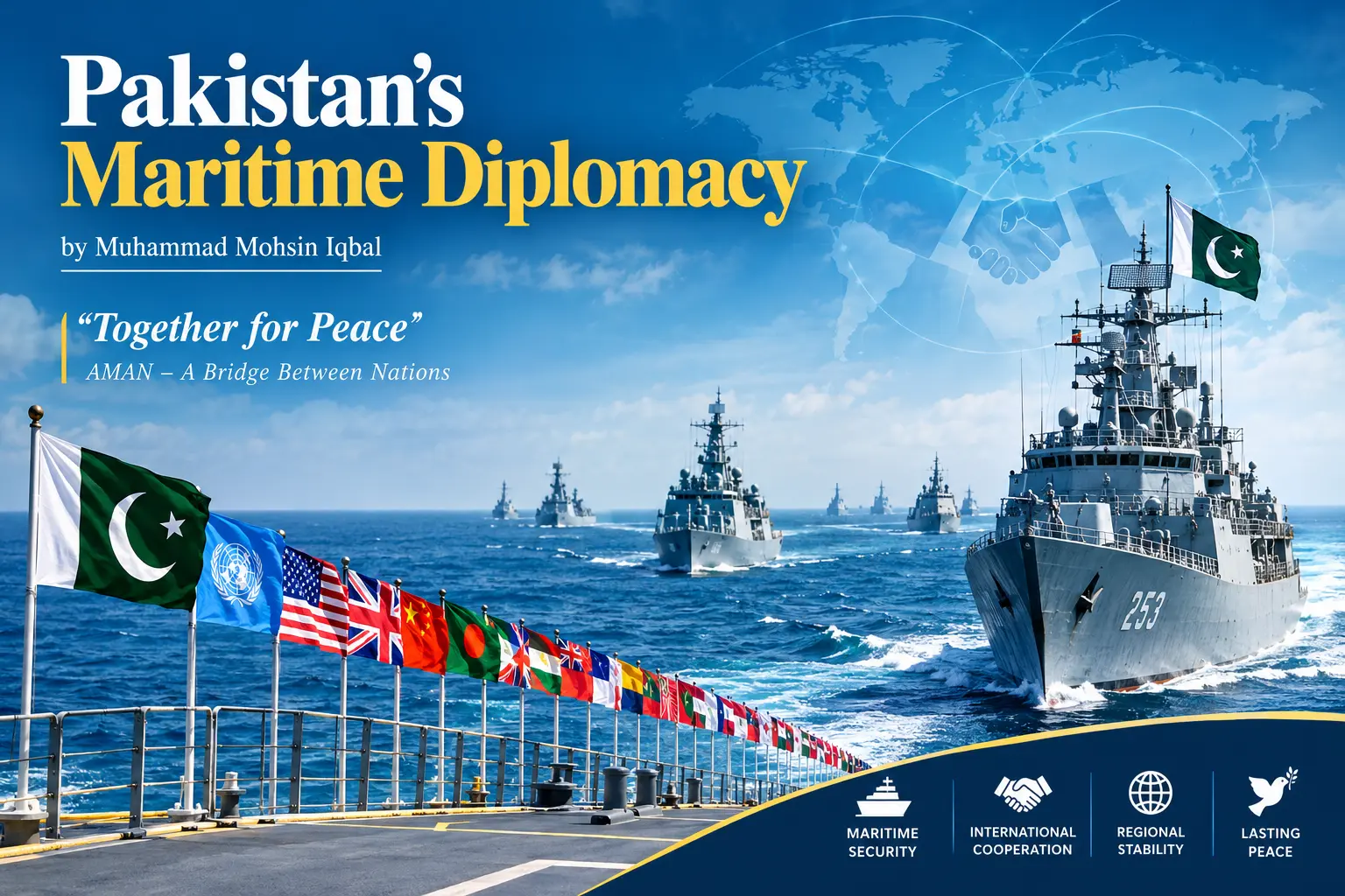 Pakistan Navy warships sailing in formation during a maritime exercise in the Arabian Sea.