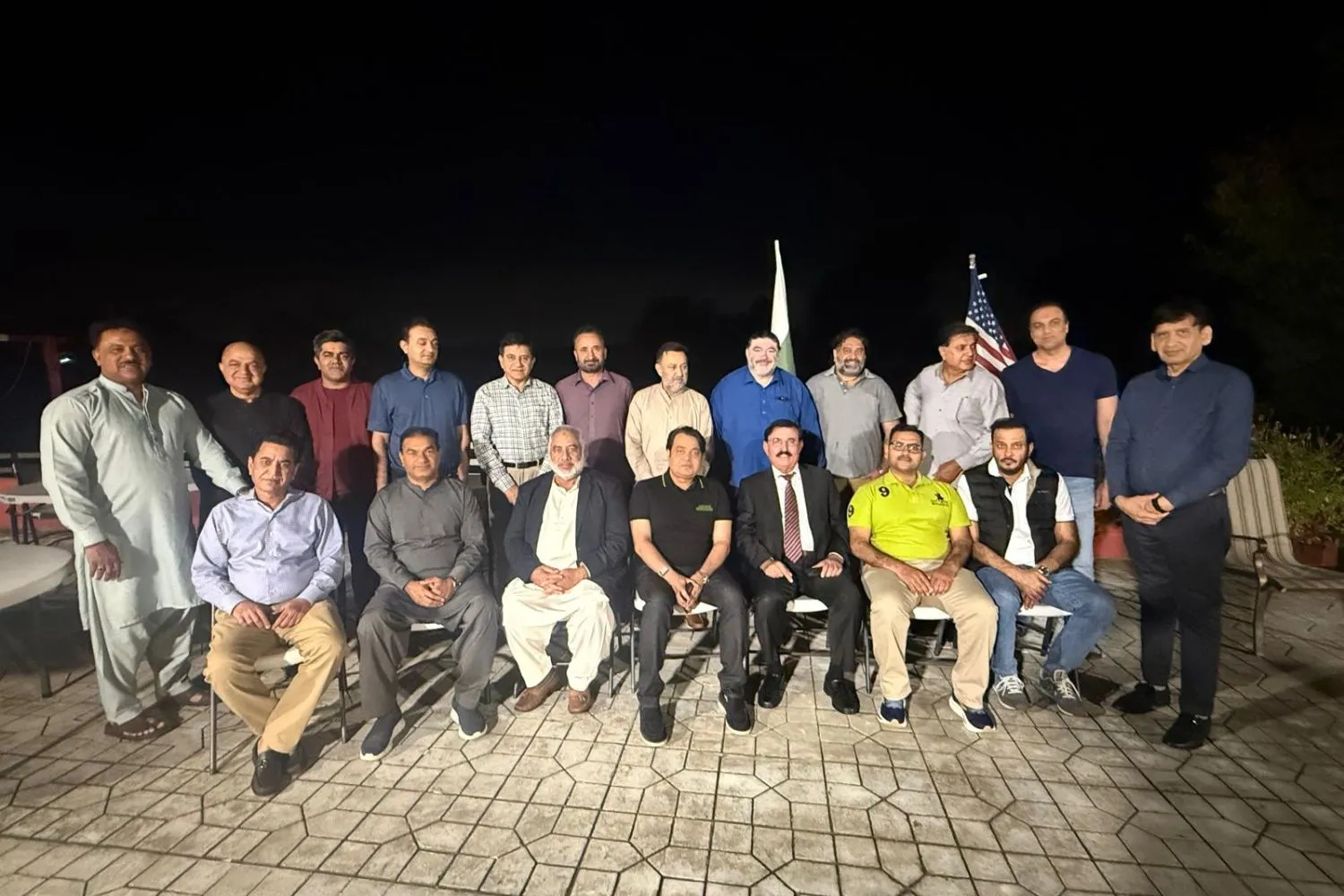 Pakistani-American community leaders welcome a visiting Pakistani delegation at a reception in Maryland, USA.