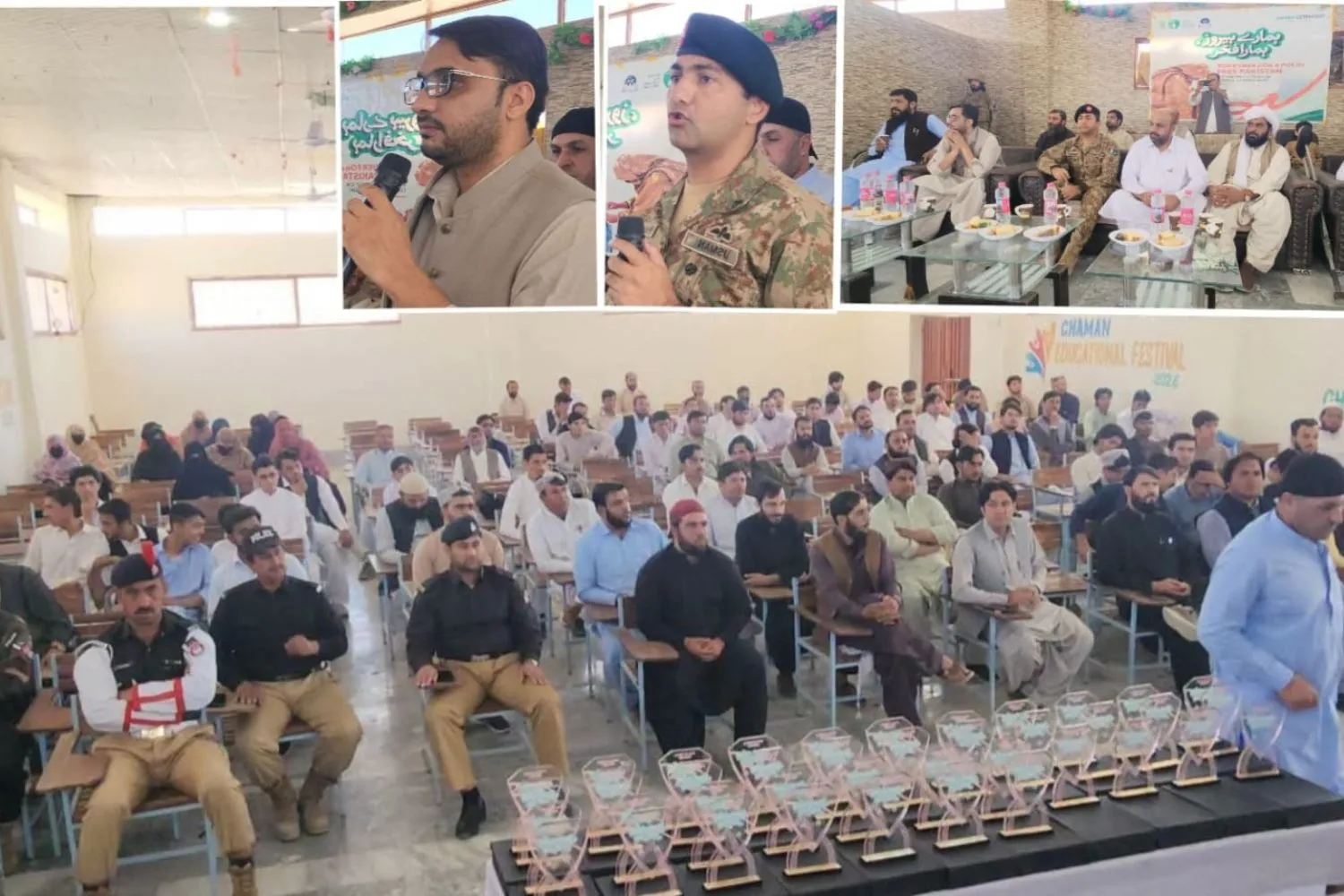 Officials and community members attend a World Anti-Polio Day awareness ceremony in Chaman, Pakistan.