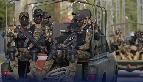 Pakistan security forces personnel during a counterterrorism operation in the mountains of South Waziristan, Khyber Pakhtunkhwa