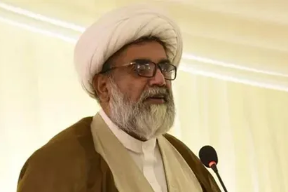 Senator Allama Raja Nasir Abbas, Leader of the Opposition in the Senate and head of the Majlis Wahdat-e-Muslimeen, speaking in Islamabad.
