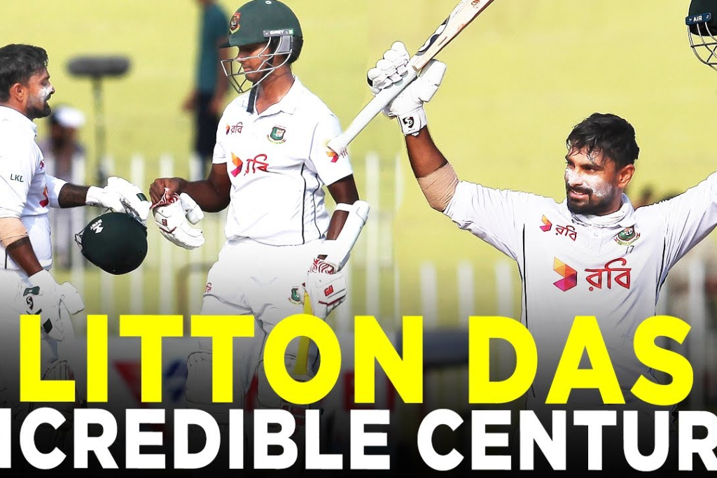 Litton Das, the Bangladesh wicketkeeper-batter, in action during the Test against Afghanistan, where he set a new world record.